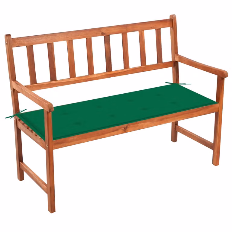 Panchina da giardino con cuscino 120 cm in legno massiccio di acacia