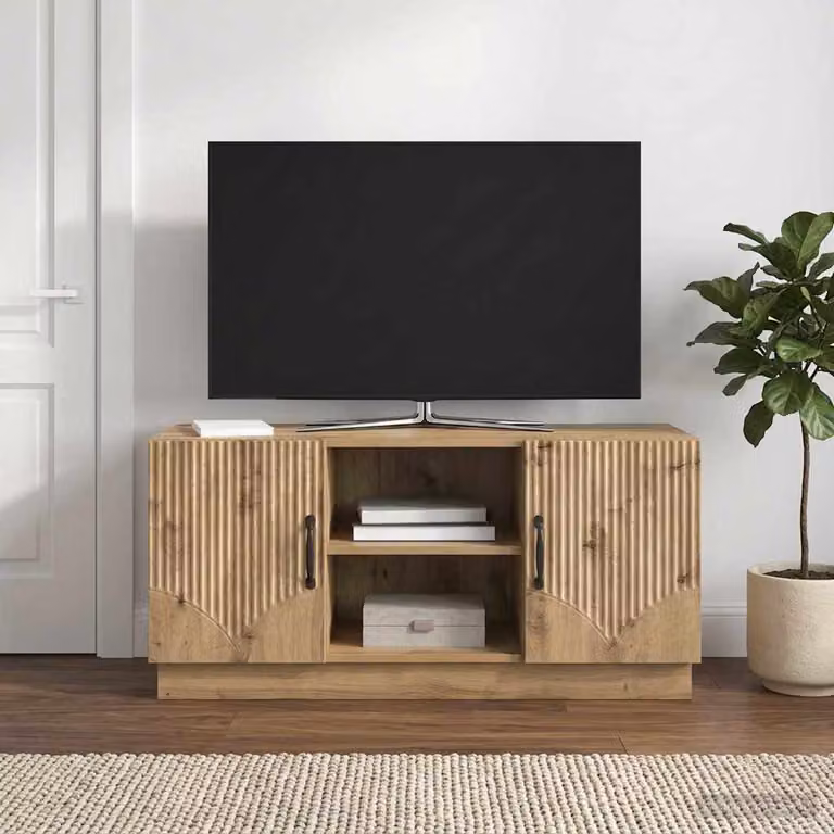 Mobile TV vidaXL in Rovere Artigianale Marrone, L 102 cm x P 34,5 cm x H 47 cm
