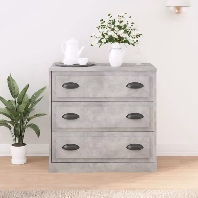 Credenza Buffet Armadio da Cucina Design Mania Grigio Cemento L/P/H: 70 x 35,5 x 67,5 cm