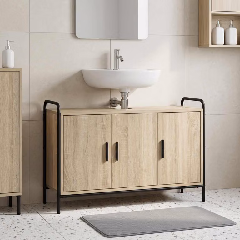 vidaXL Mobile da Bagno Rovere Sonoma 95 x 34 x 61 cm