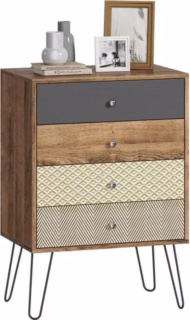 Comò Minimal con 4 cassetti Multicolor L: 60 cm, P: 39 cm, H: 86 cm – 1
