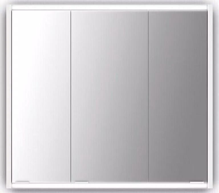 Specchio LED Batu, 80 x 70,8 cm, legno, bianco
