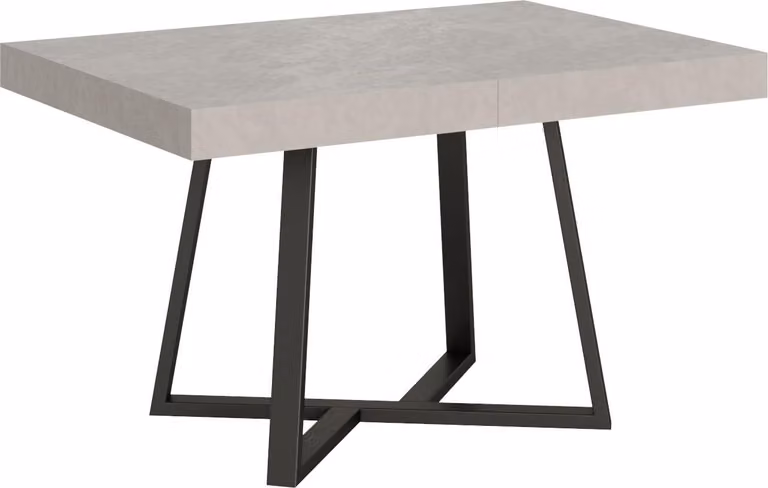 ITYHOME - Tavolo allungabile 120/380x90 cm Zeplir cashmere gambe antracite