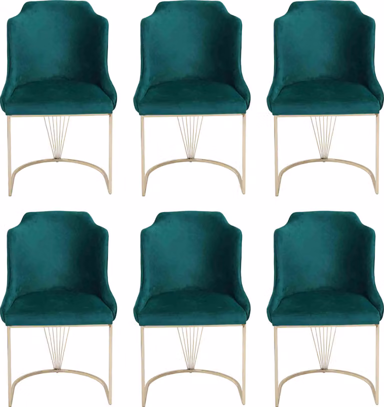 Luxus Designer Grüner Esszimmerstuhl 6x Stühle Einsitzer Moderne Esszimmer