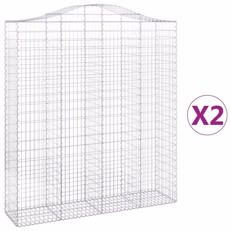 Cesti Gabbioni ad Arco 2 pz 200x50x220/240 cm Ferro Zincato