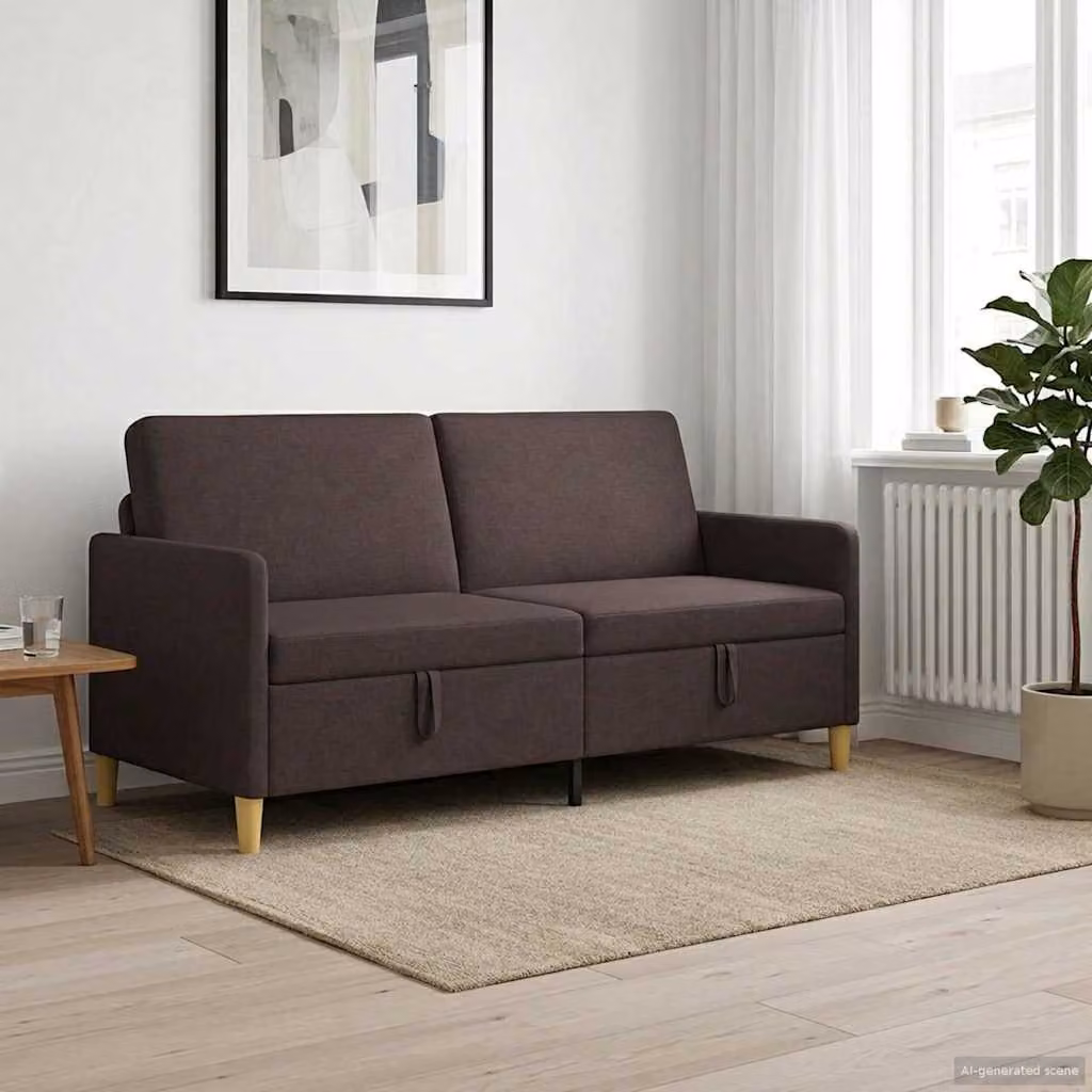 vidaXL Divano Moderno con Funzione Letto e Contenitore, Marrone, L: 172 cm, P: 78 cm, H: 87 cm