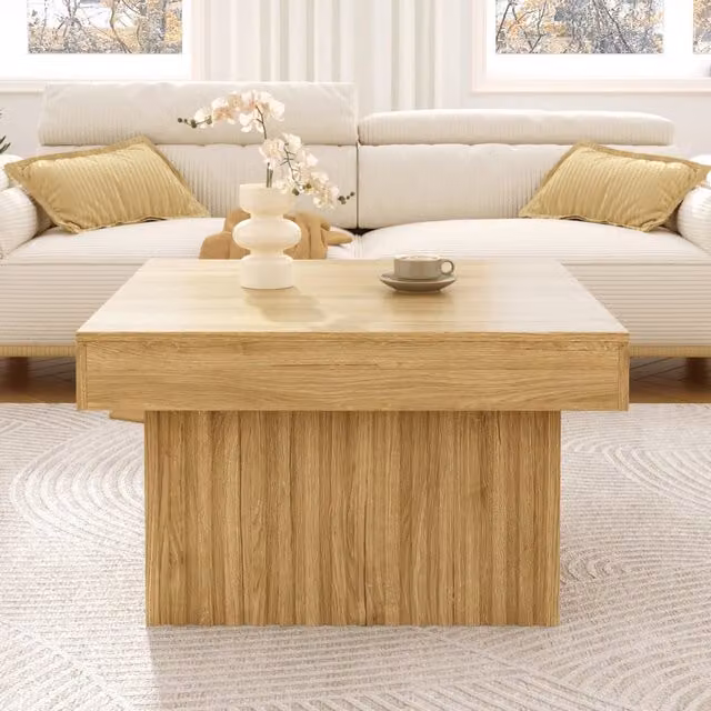 Tavolino da Caffè in Legno, Piano PB e Base MDF, 79x79x46 cm, Design Moderno Robusto per Soggiorno, Sala da Pranzo e Ufficio
