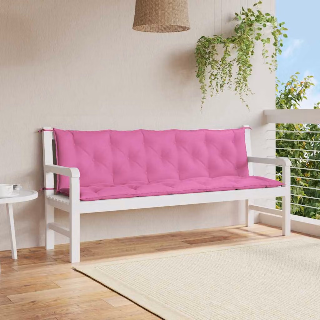 Set di 2 cuscini per panca vidaXL rosa in tessuto Oxford impermeabile e traspirante