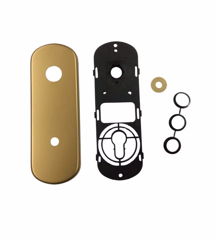 Ghidini Placca Ghibli in Alluminio Bronzato con Pomolo 61x179 mm
