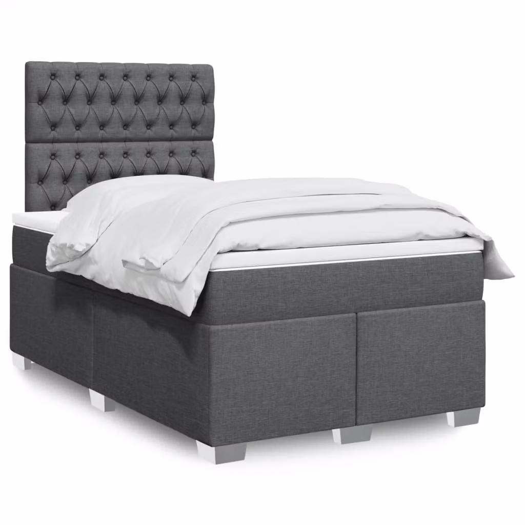 vidaXL Letto Ibrido con Materasso Grigio e Bianco L/P/H: 120 x 200 x 150,5 cm