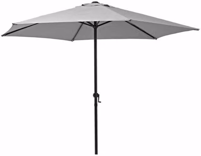 Ombrellone da giardino Trade Shop Traesio grigio con palo centrale esagonale per balcone ø 300 cm