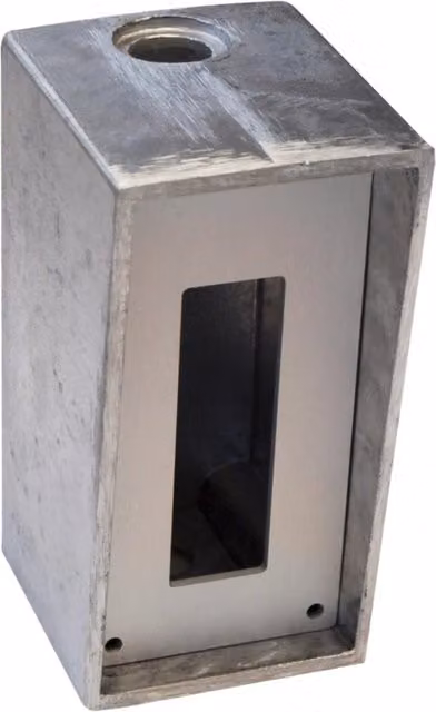Custodia da parete in alluminio argento per sensori di luce Bircher RLK/LBGate 25 212098