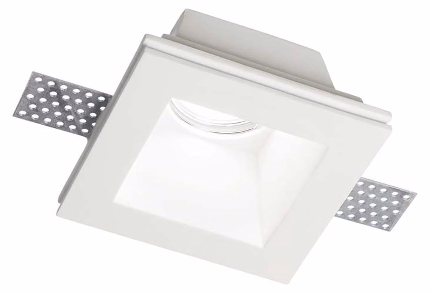 Faretto Ad Incasso Moderno Samba Square Gesso Bianco 1 Luce Gu10 D70Cm