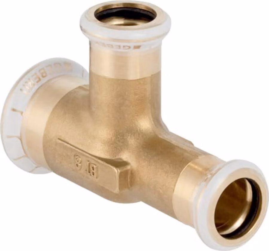 Geberit Raccordo a T Mapress Acciaio al carbonio d= 15x12x12mm, ridotto, ottone