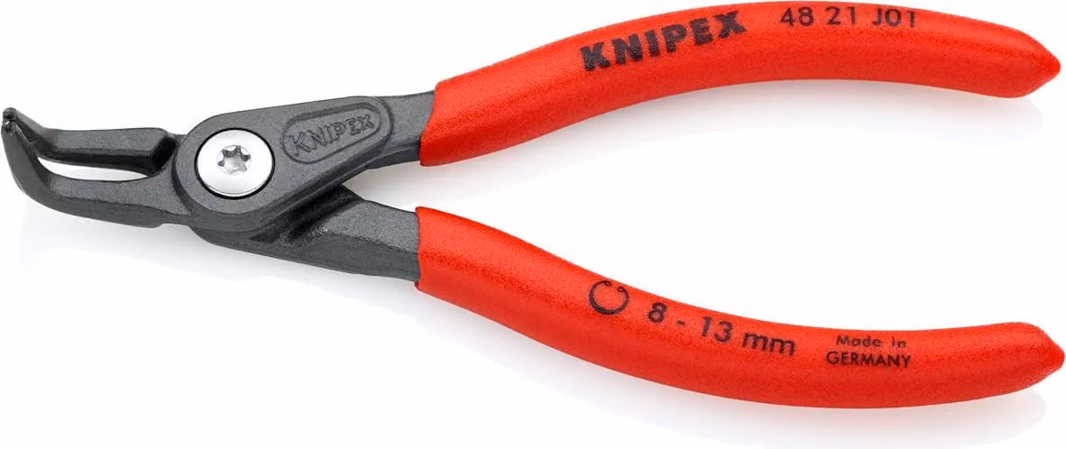 Pinze di precisione per anelli di sicurezza Knipex DIN 5256 D lunghezza 130 mm 90° Ø 8-13 mm grigio atramentato - 48 21 J01 SB