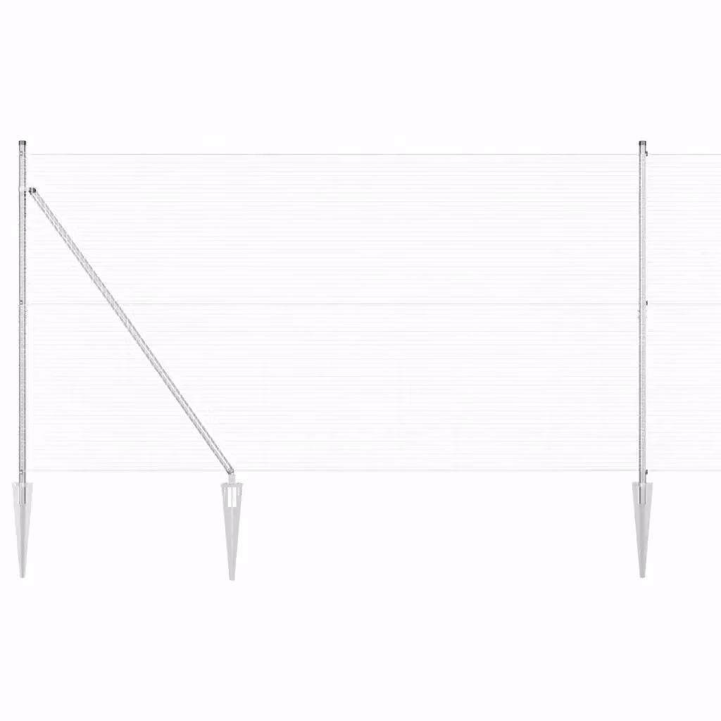 vidaXL Recinzione in rete saldata con punte in acciaio zincato argento L: 150 cm, H: 50 cm – 2