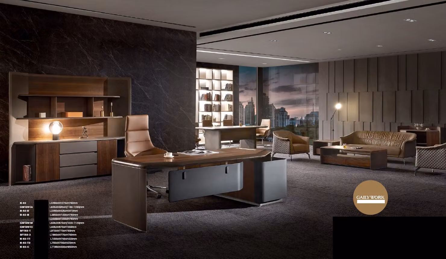 Büro Arbeit Zimmer Set Sessel Tisch Komplett Möbel 3tlg Einrichtung Schreibtisch