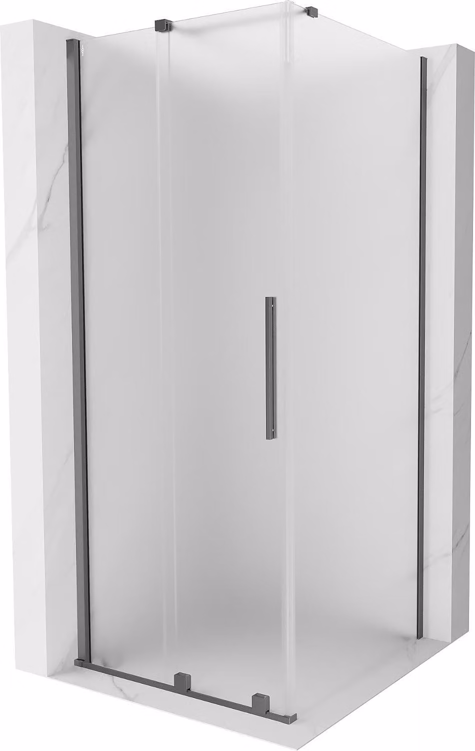 Mexen Velar cabina doccia scorrevole 100 x 100 cm, smerigliato, gun metal - 871-100-100-31-95