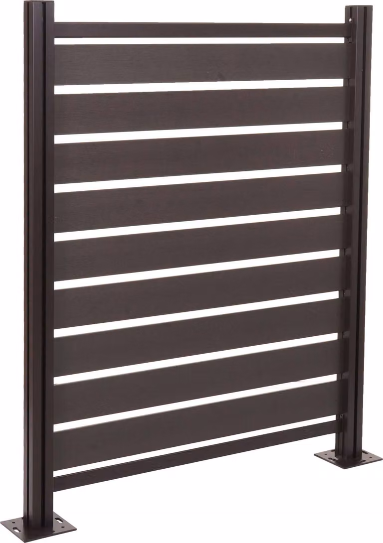 Recinzione per cassonetti in alluminio HWC-K57, elemento di base per il rivestimento dei cassonetti, aspetto legno estensibile 130x110x6cm ~ antracite
