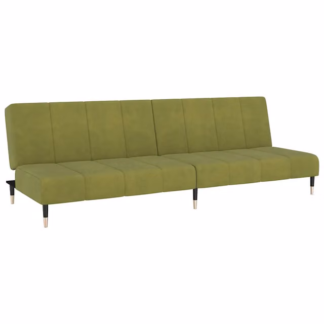 Divano letto | Sof¨¤ letto | Letto singolo a 2 Posti Verde Chiaro in Velluto