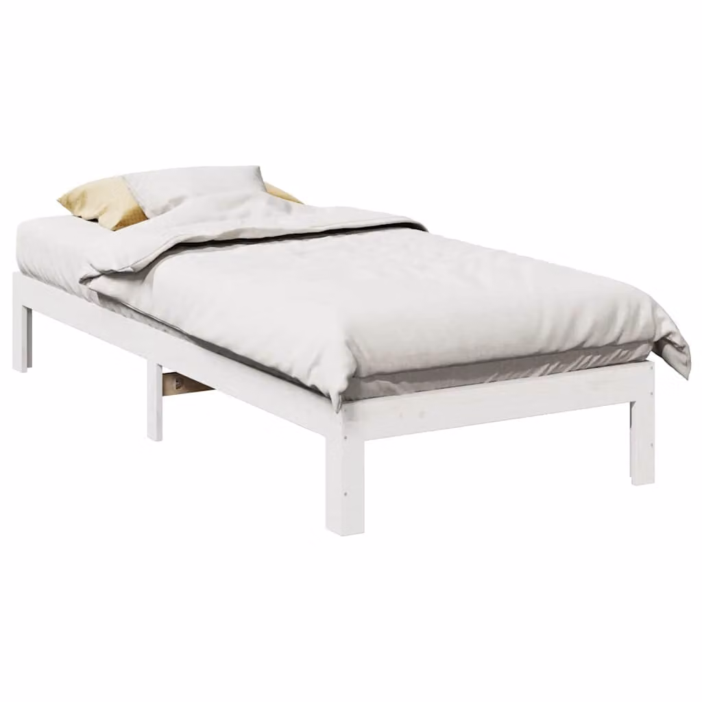 Giroletto vidaXL in legno massello di pino bianco con doghe fisse, L/P/H: 200 x 90 x 30 cm
