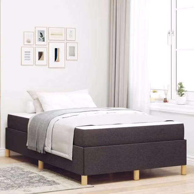 Struttura del letto-Giroletto Marrone Scuro 120 x 200 cm Tessuto 613524