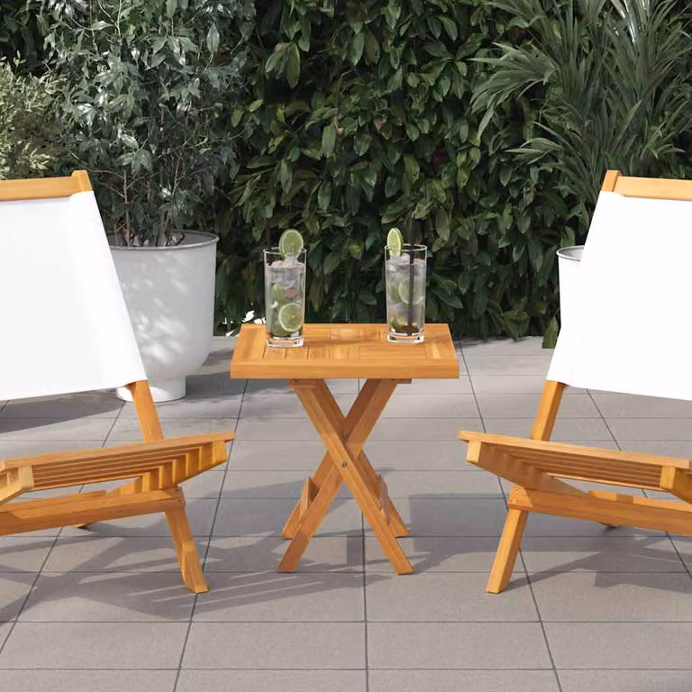 vidaXL Tavolo Quadrato Moderno in Legno Massello di Teak Marrone L/P: 50 x 50 cm, H: 2,5 cm