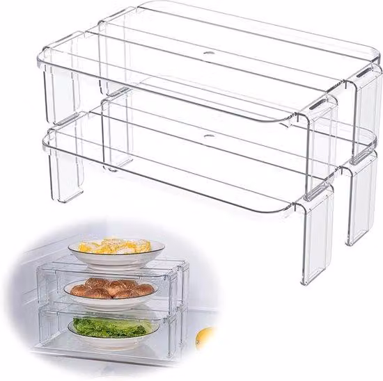 Inserto per armadio da cucina - inserto per armadio da cucina - organizzatore di stoviglie - organizzatore da cucina impilabile - 2 pezzi.
