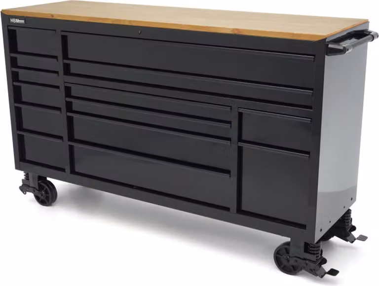 Carrello portautensili con 14 cassetti Banco da lavoro per officina - nero