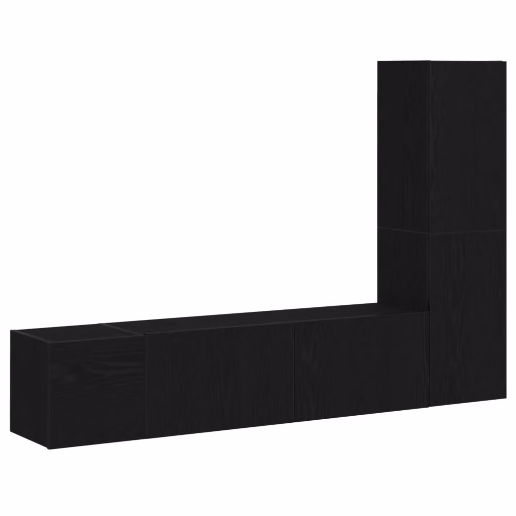 Set mobile TV moderno vidaXL in legno ingegnerizzato MDF nero per il tuo soggiorno – 2