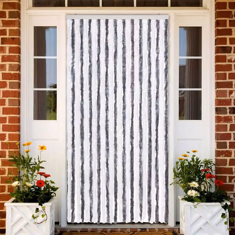 Zanzariera vidaXL in ciniglia e poliestere, Grigio e Bianco, L: 100 cm, H: 220 cm