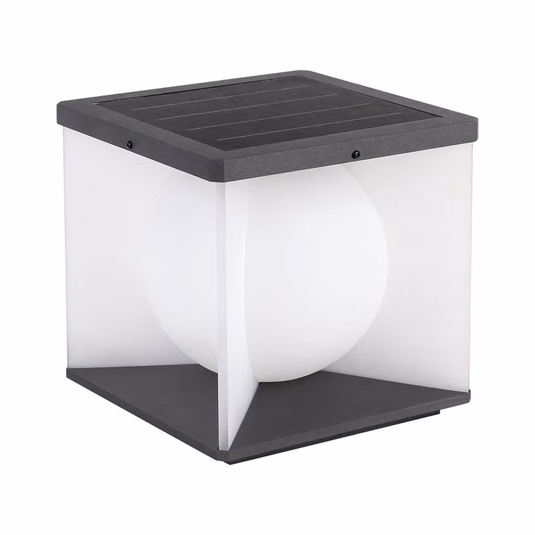 V-TAC Lampada LED 3W da Giardino con pannello solare e telecomando forma Cubo 205*205*190mm LUCE 3000K IP65 - 23351