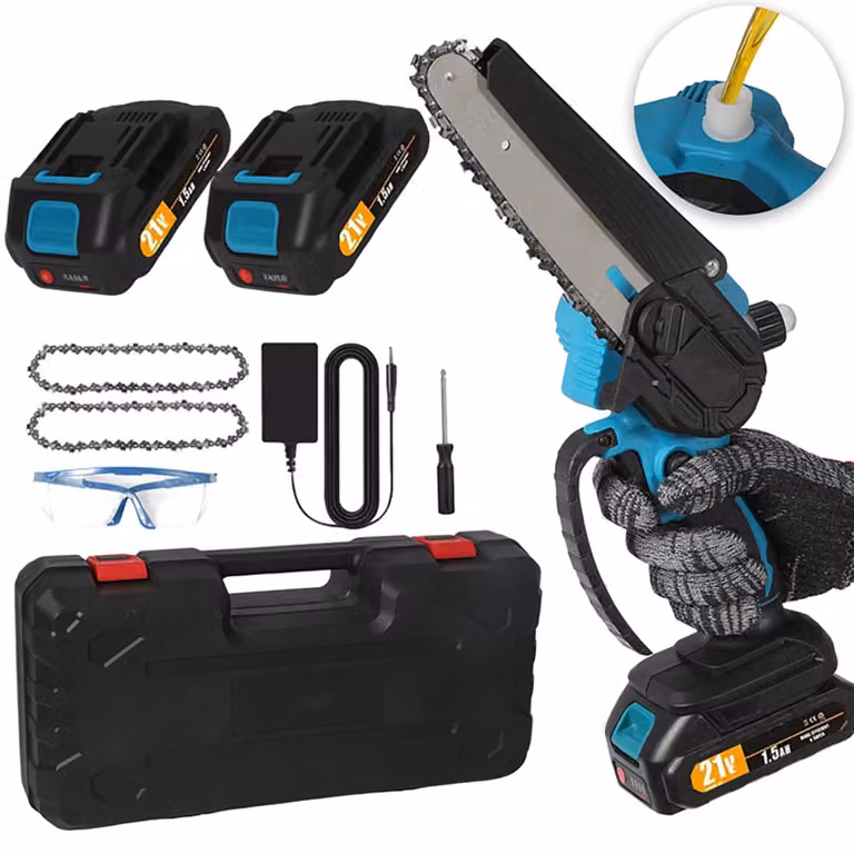 Troncatrice a batteria - Seghetto per potatura senza fili - Motore brushless - Lame da 15 cm - 2 batterie - Ideale per giardinaggio e lavori del legno
