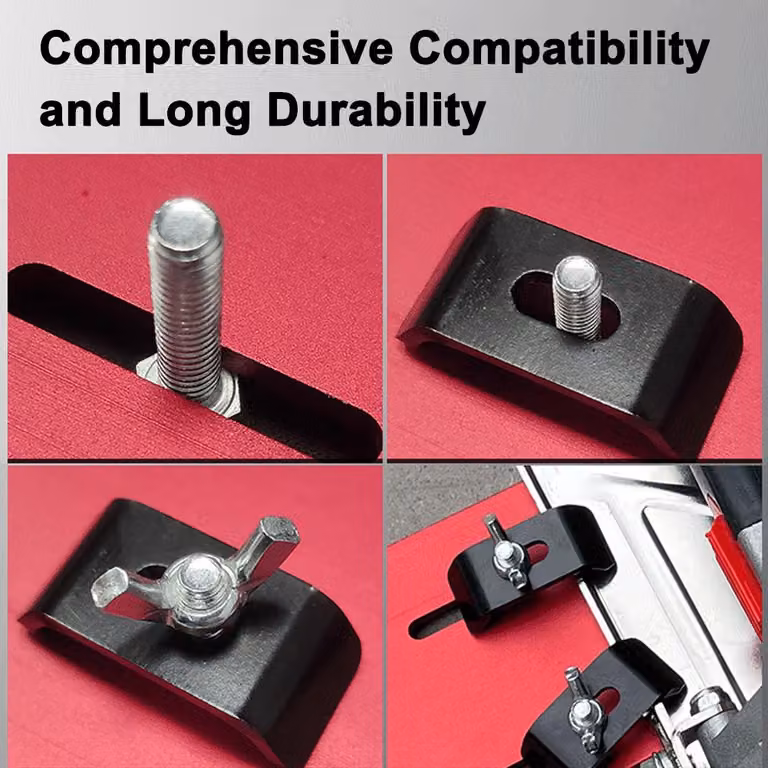 Leghe di alluminio con spessore di 8 mm, base per sega manuale, macchina da taglio, lastra di marmo, lavorazione del legno portatile, tavola in bachelite, viti regolabili
