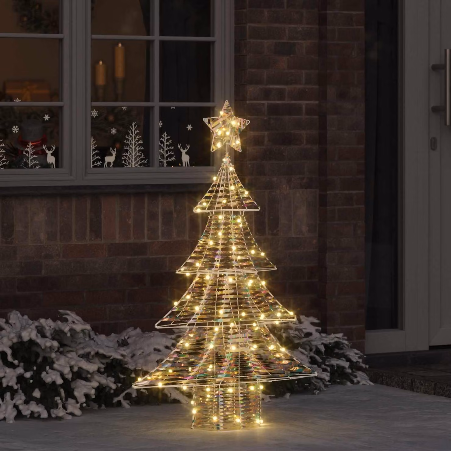 Maison Exclusive - Albero di Natale con 120 luci a LED, luce bianca calda, altezza 120,5 cm, materiale: PET