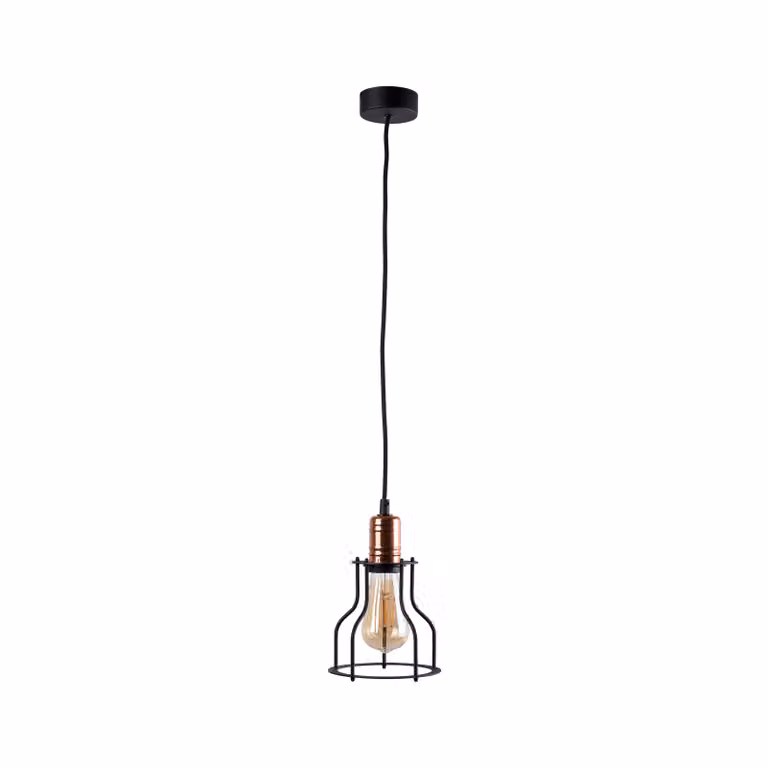 Lampadario WORKSHOP nero e rame 1xE27x60W in metallo, dimensioni: 150x15x15 cm, IP20, Nowodvorski Lighting