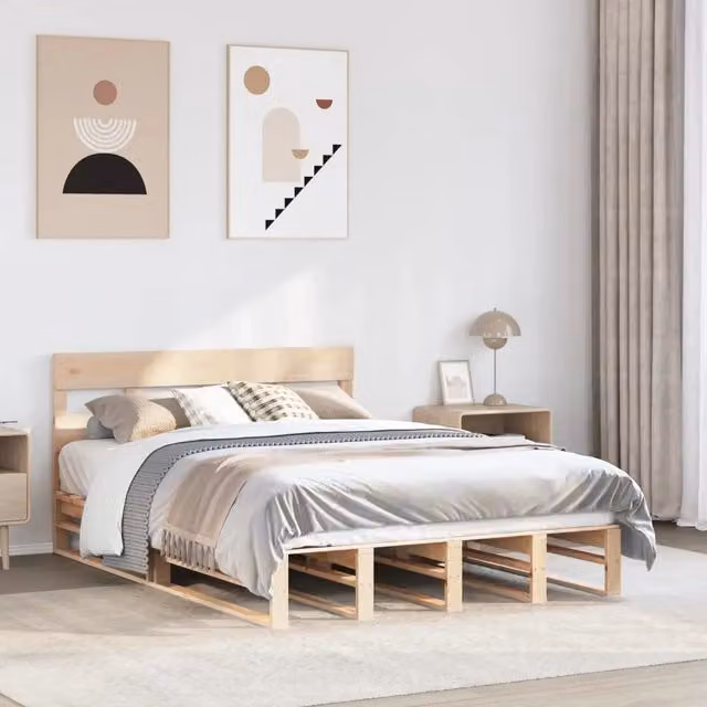 Letto in legno massello di pino vidaXL stile rustico senza materasso L/P/H: 120 x 200 x 82 cm – 1