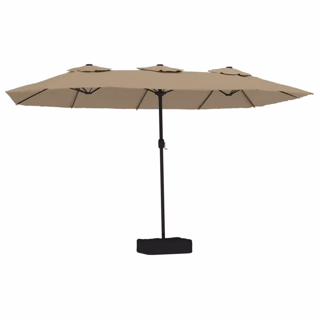 Ombrellone a Doppia Testa con LED vidaXL, Colore Tortora, L: 449 cm, P: 245 cm, H: 265 cm – 2