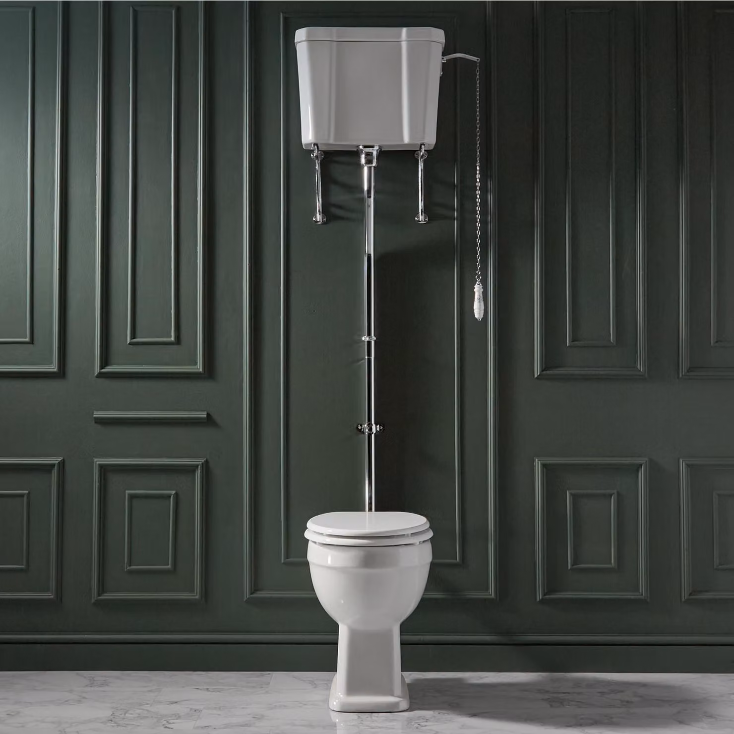 WC Monoblocco Tradizionale - Scarico cromato- sedile rovere - Stile Classico - Richmond