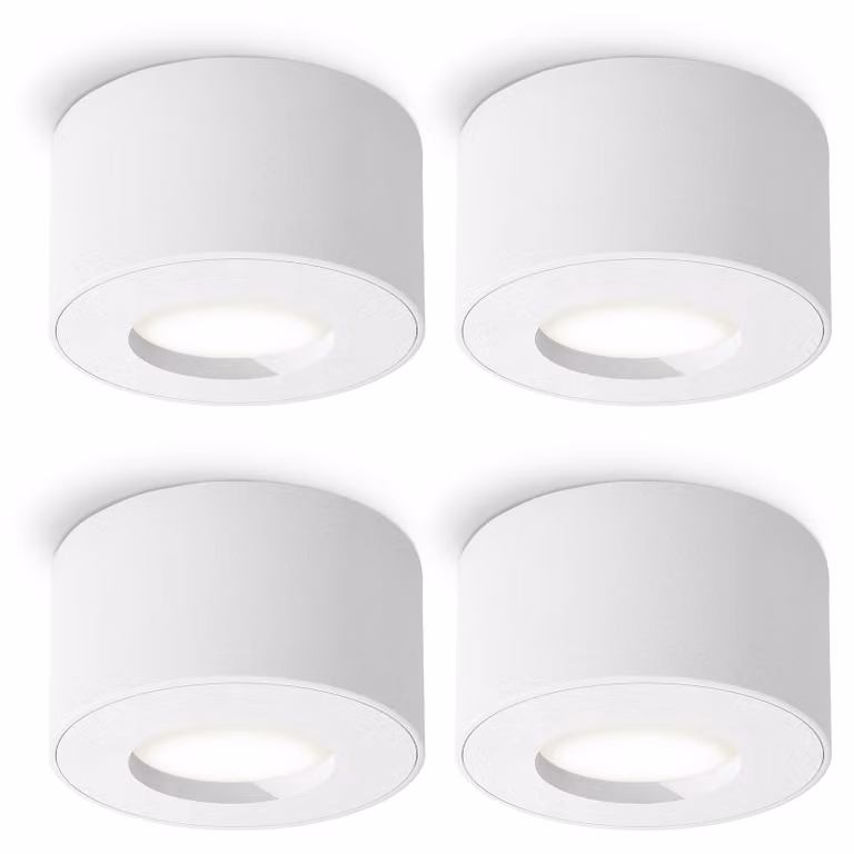 SSC-LUXon 4x CELI-1 faretto da superficie bagno esterno IP44 con LED fourSTEP senza dimmer - faretto da bagno 4W bianco neutro angolo di emissione stretto
