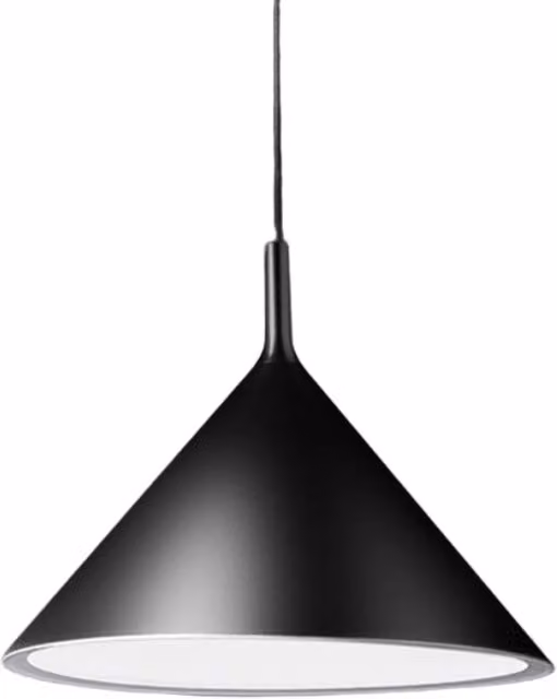 Lampada a Sospensione Barbie Gea Luce in Alluminio, Attacco E27 Max 60W, Design Moderno a Cono, Colore Nero o Bianco