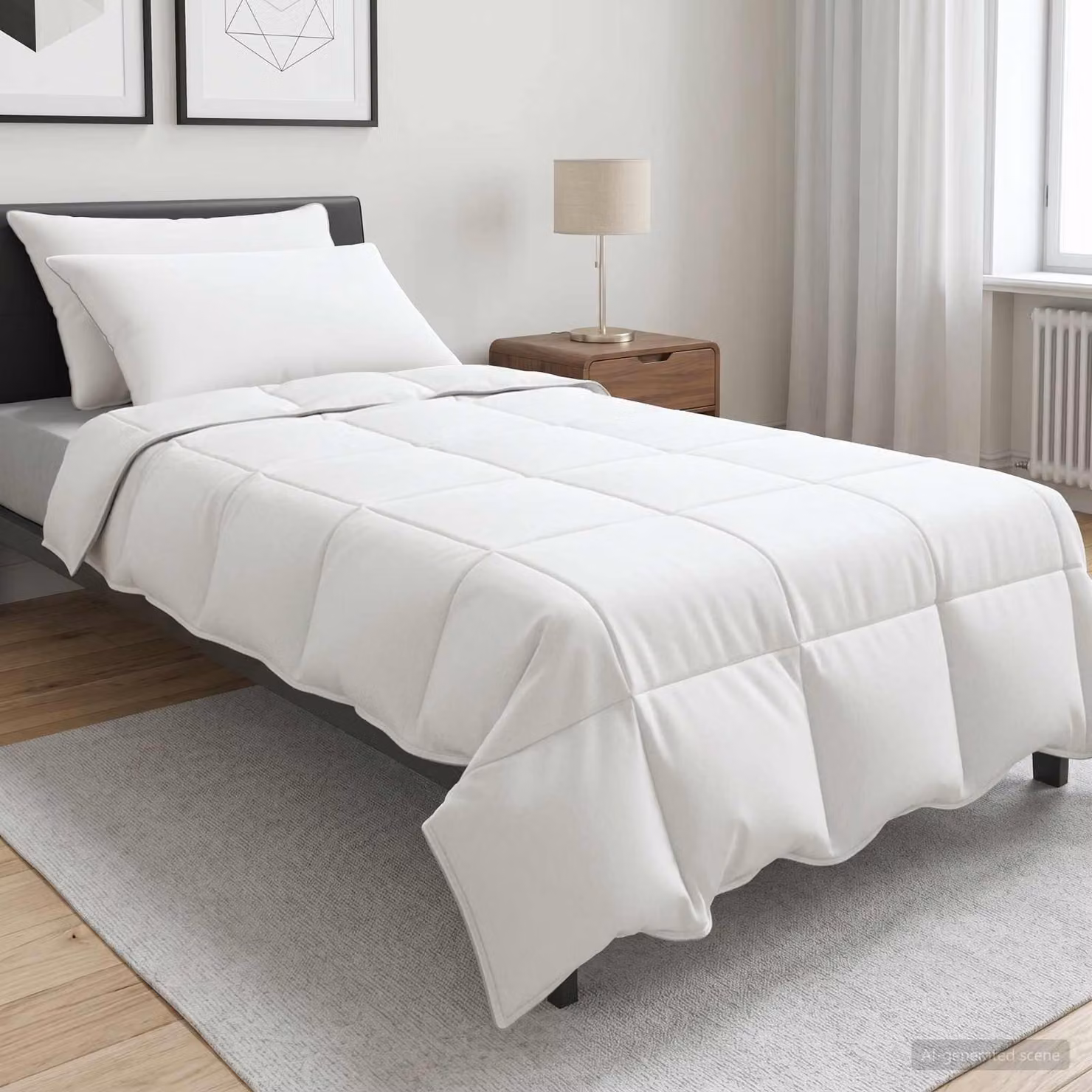 Set di Duvet e Cuscino da Letto vidaXL 3 pz, Bianco, L 140 x P 220 cm, in Fibra di Bambù per Inverno