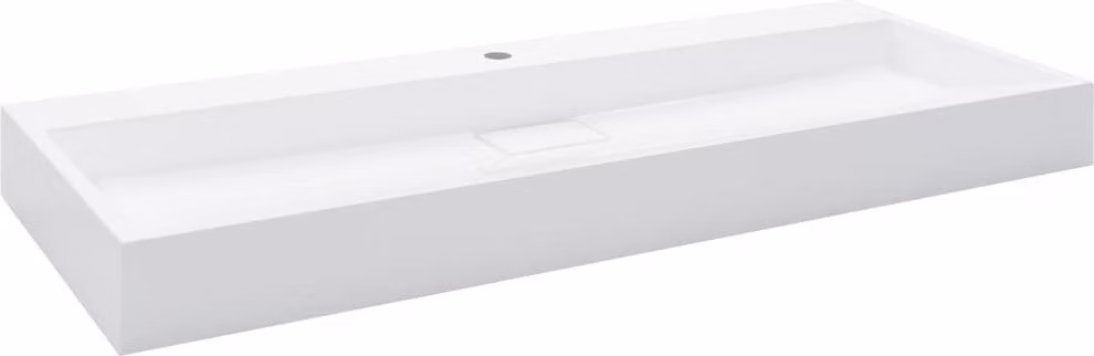 Lavandino 120x46x11 cm Blocco in Marmo/Minerale Bianco