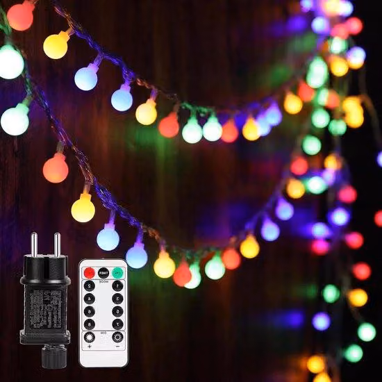 Ghirlanda luminosa a LED con 100 LED - Lunghezza 13 m - 8 modalità - Regolabile - Ghirlanda luminosa per interni ed esterni - Ideale per Natale, matrimoni, feste e giardini