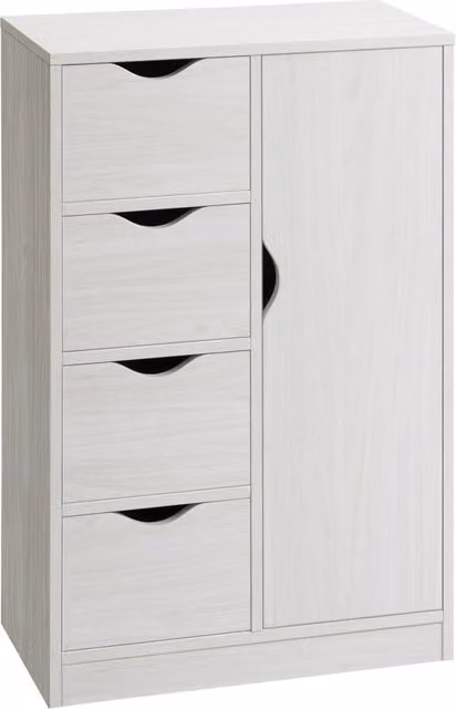 Mobile multiuso Xylo bianco con cassetti e anta L: 54 cm, P: 29 cm, H: 83 cm