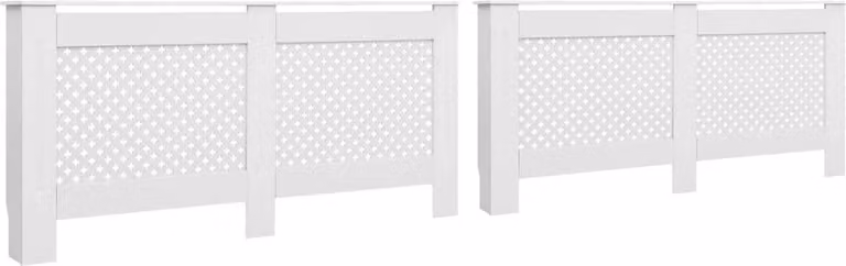 Coperture per Radiatori 2 pz Bianche 172x19x81,5 cm in MDF