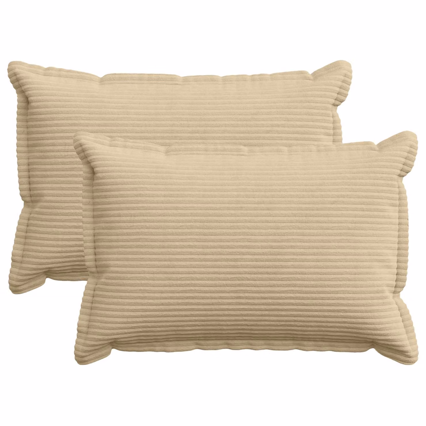 Set di 2 federe vidaXL HOUTEN in velluto a coste, colore grigio verde chiaro, L 50 cm x P 80 cm