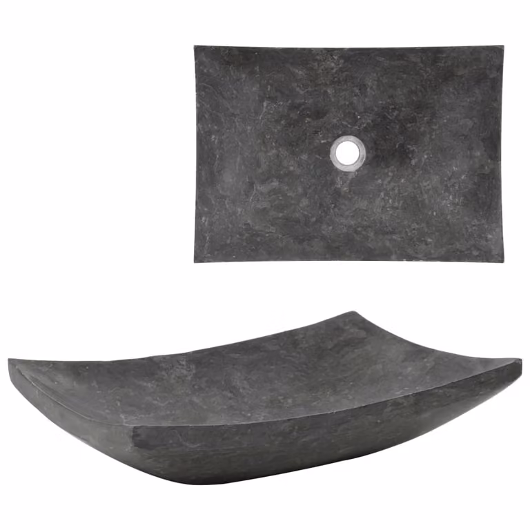 Lavabo The Living Store 50x35x12 cm in marmo nero