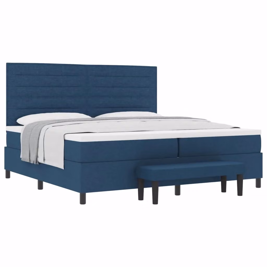 Letto ibrido con molle a tasche e testiera vidaXL in tessuto blu L 200 cm x P 200 cm x H 280 cm – 2