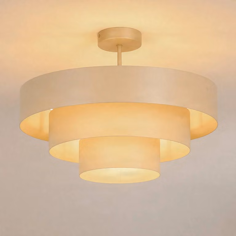 Plafoniera soffitto Trio Domiluce, dimmerabile, Crema / Ambra, Corridoio, Metallo, Moderno, Plafoniera